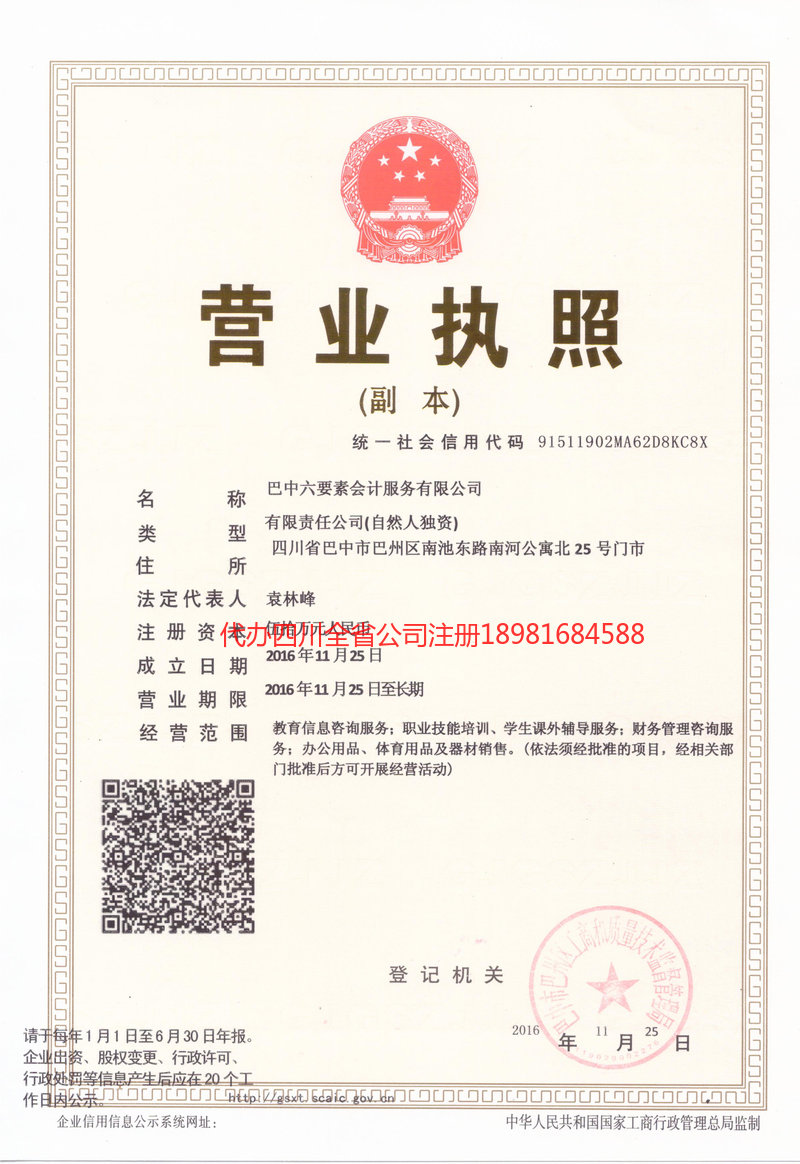 营山营山六要素会计服务有限公司